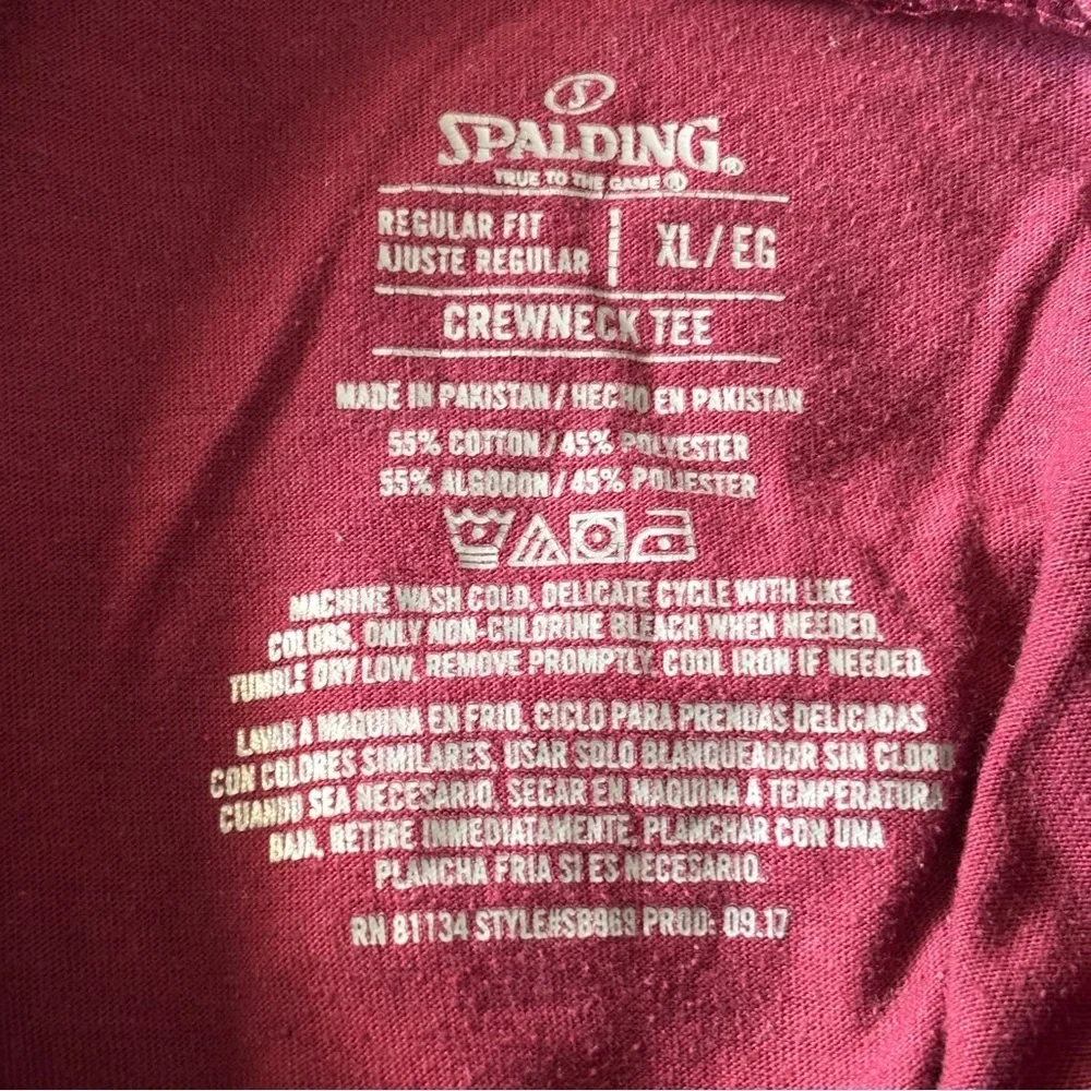Spalding regular fit crewneck tee in size XL